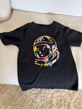 Billionaire Boys Club Black Tee with Multicolor Astronaut Logo